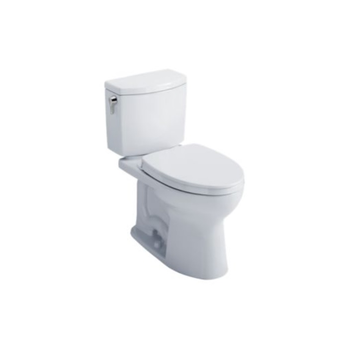 Toto MS454124CUFG#01 Drake® II 1G® Two-Piece Elongated 1.0 GPF Universal Height Toilet with CEFIONTECT and SS124 SoftClose Seat, WASHLET+ Ready in Cotton White