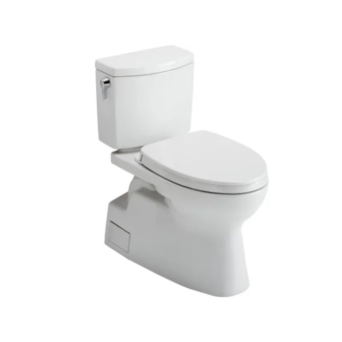 Toto MS474124CUFG#01 Vespin® II 1G Two-Piece Elongated 1.0 GPF Universal Height Toilet with CEFIONTECT and SS124 SoftClose Seat, WASHLET+ Ready in Cotton White