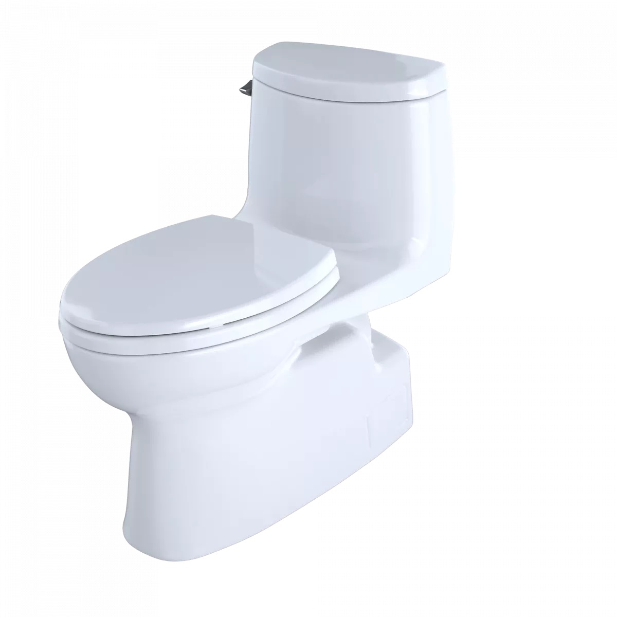 Toto MS614124CEFRG#01 Carlyle® II One-Piece Elongated 1.28 GPF Universal Height Toilet with Right Hand Trip Lever, CEFIONTECT and SS124 SoftClose Seat, WASHLET+ Ready in Cotton White