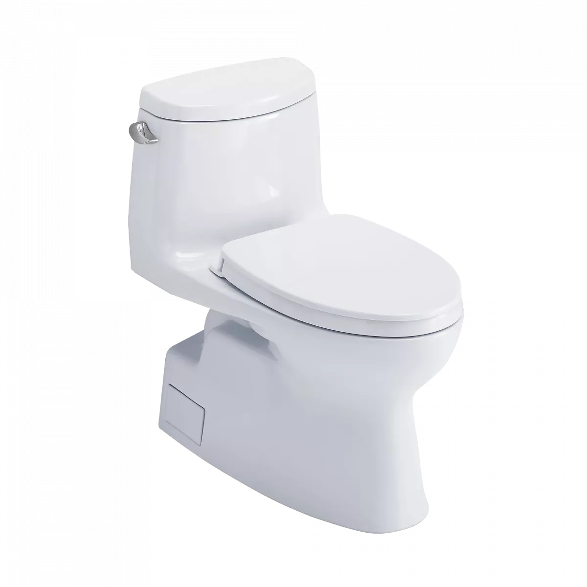 Toto MS614124CEFG#01 Carlyle® II One-Piece Elongated 1.28 GPF Universal Height Toilet with CEFIONTECT and SS124 SoftClose Seat, WASHLET+ Ready in Cotton White