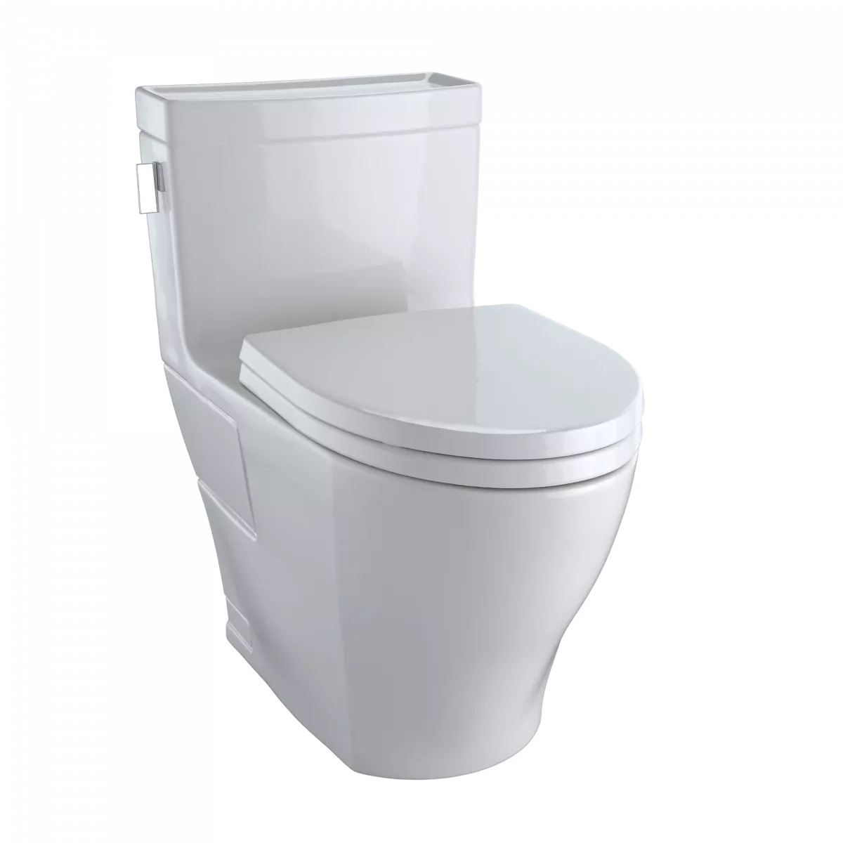 Toto MS624124CEFG#11 Legato WASHLET+ One-Piece Elongated 1.28 GPF Universal Height Skirted Toilet with CEFIONTECT in Colonial White