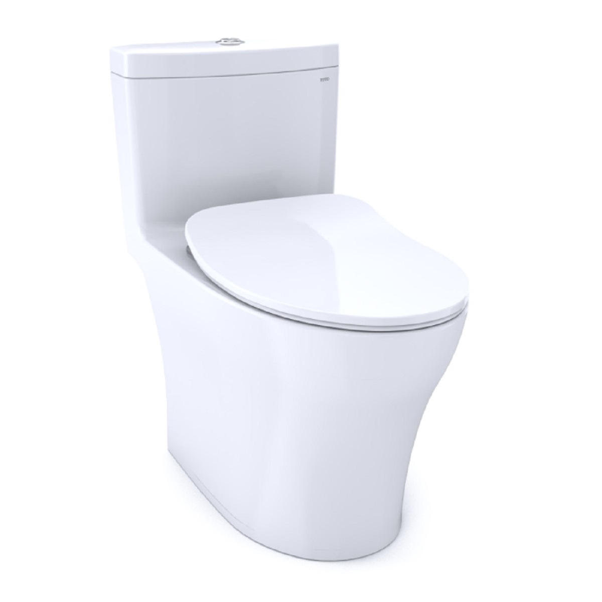 Toto MS646124CEMFGN#01 Aquia® IV One-Piece Elongated Dual Flush 1.28 and 0.9 GPF Universal Height, WASHLET®+ Ready Toilet with CEFIONTECT® in Cotton White