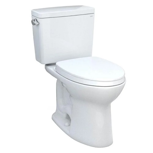 Toto MS776124CEG#01 Drake® Two-Piece Elongated 1.28 GPF TORNADO FLUSH® Toilet with CEFIONTECT® and SoftClose® Seat, WASHLET®+ Ready in Cotton White