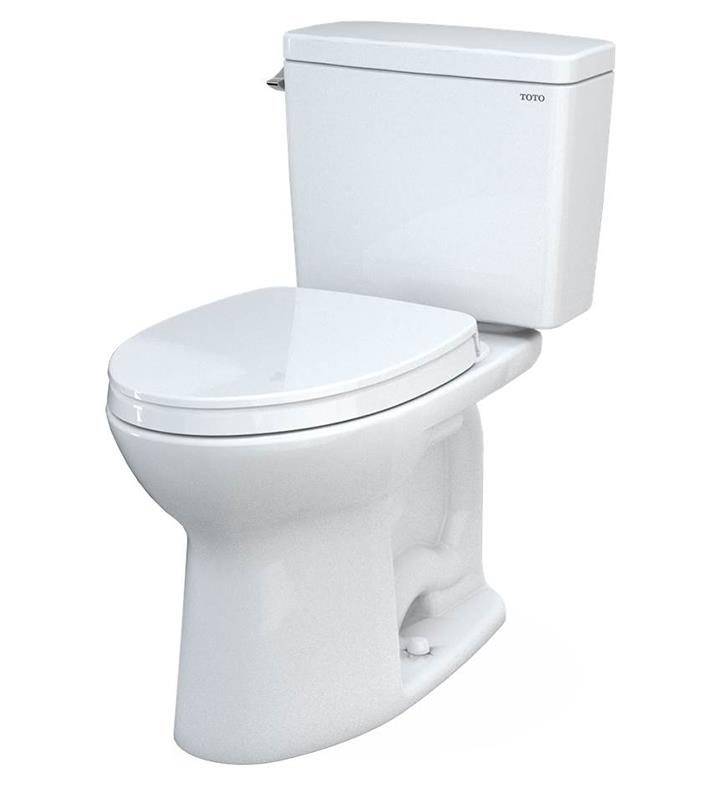 Toto MS776124CSFG.10#01 Drake® Two-Piece Elongated 1.6 GPF Universal Height TORNADO FLUSH ® Toilet with 10 Inch Rough-In, CEFIONTECT®,  and SoftClose® Seat, WASHLET®+ Ready in Cotton White