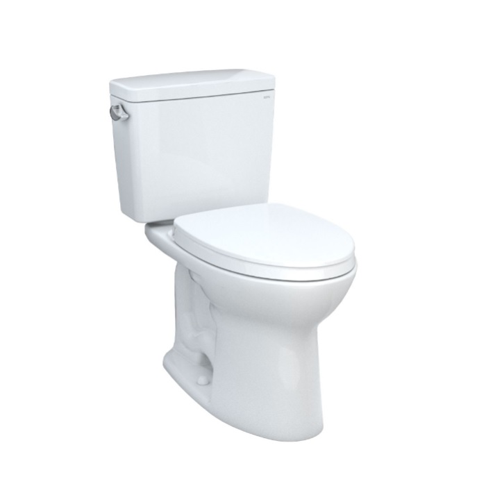 Toto MS776124CSG#01 Drake® Two-Piece Elongated 1.6 GPF TORNADO FLUSH® Toilet with CEFIONTECT® and SoftClose® Seat, WASHLET®+ Ready in Cotton White