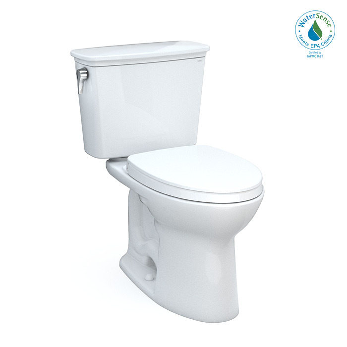 Toto MS786124CEFG#01 Drake® Transitional Two-Piece Elongated 1.28 GPF Universal Height TORNADO FLUSH® Toilet with CEFIONTECT® and SoftClose® Seat, WASHLET®+ Ready in Cotton White