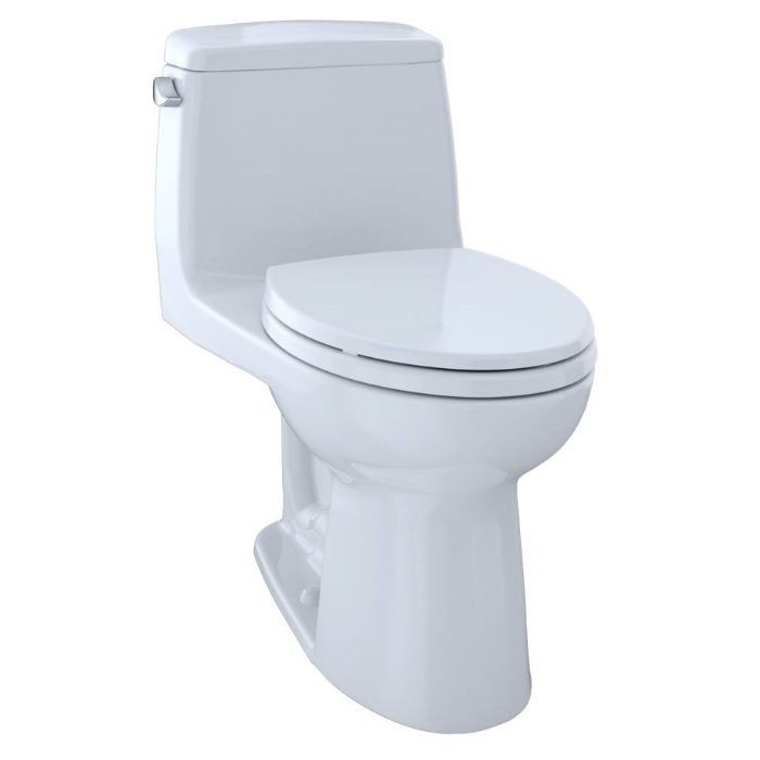 Toto MS854114ELR#01 Eco UltraMax® One-Piece Elongated 1.28 GPF ADA Compliant Toilet with Right-Hand Trip Lever in Cotton White
