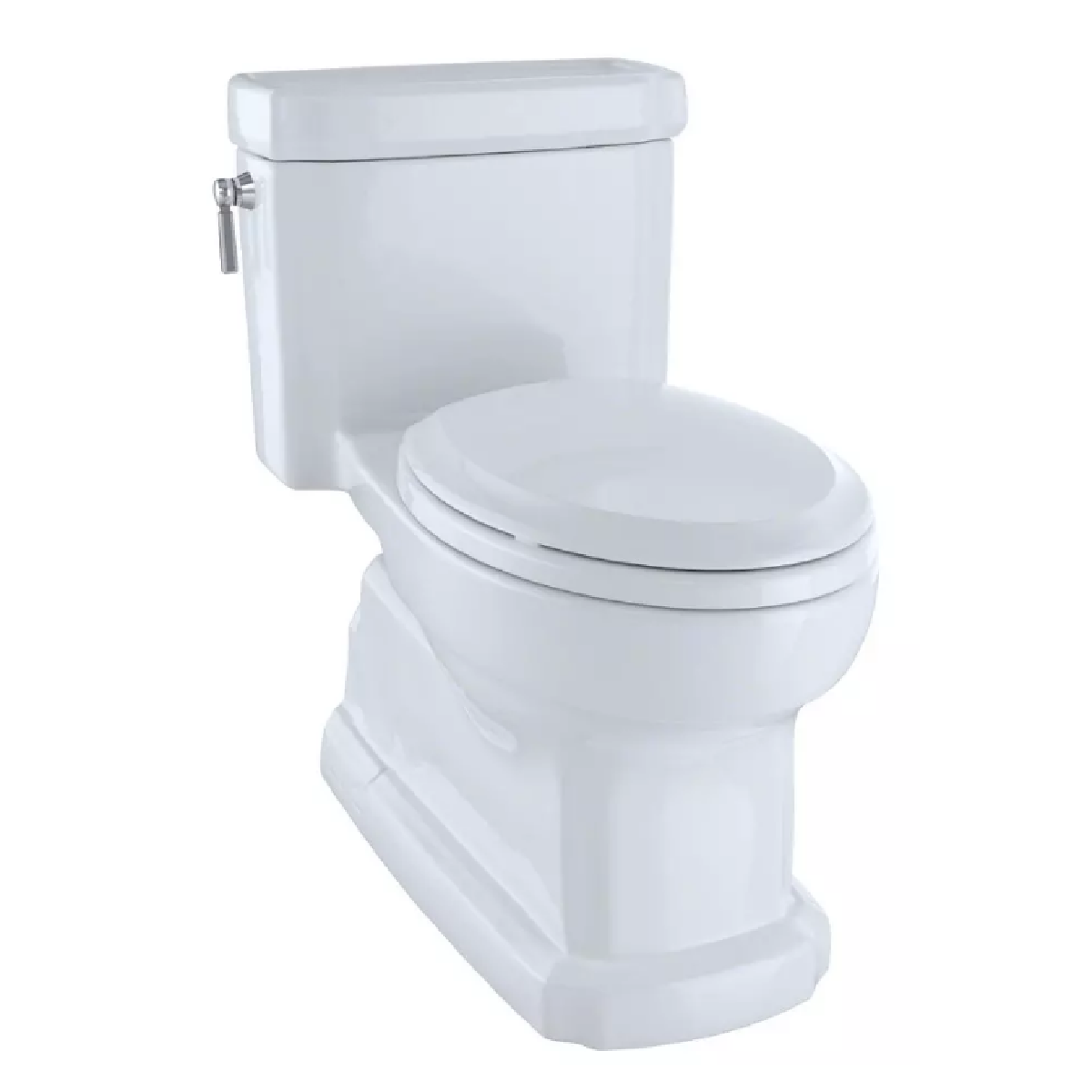 Toto MS974224CEFG#01 Eco Guinevere® Elongated 1.28 GPF Universal Height Skirted Toilet with CEFIONTECT® and SoftClose Seat in Cotton White