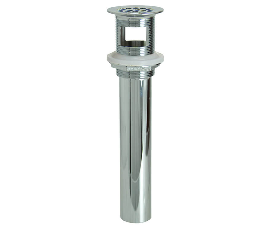 Mountain Plumbing MT730-2/CPB, 20 Hole Brass Lavatory Grid Drain - 6" Tailpiece with Overflow in Polished Chrome