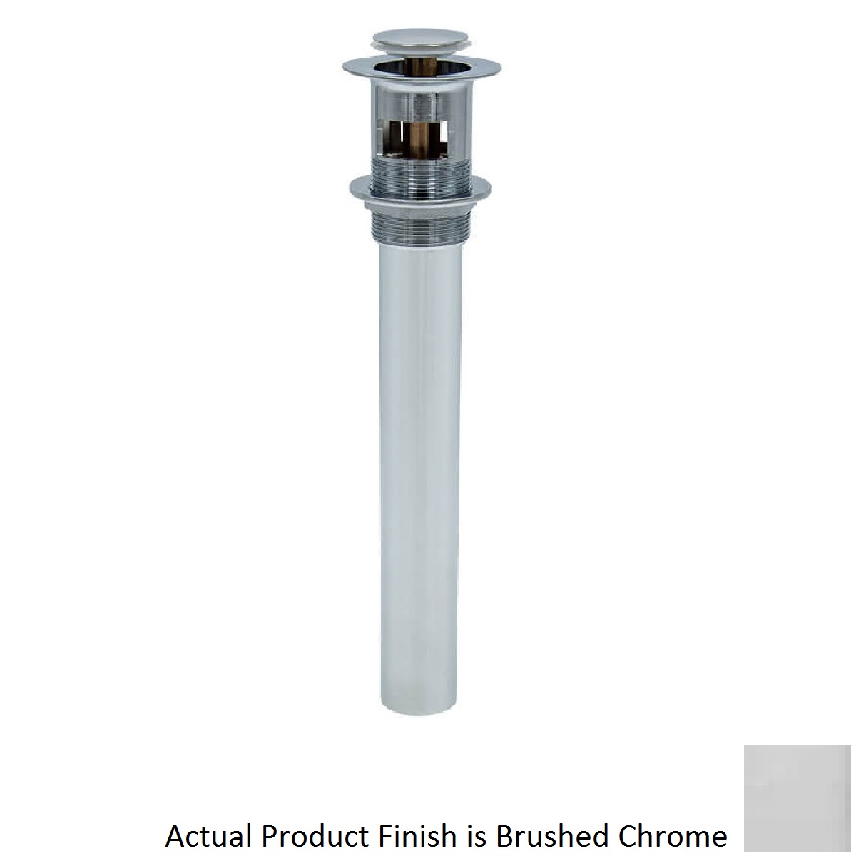 Mountain Plumbing MT-741BC EZ-CLICK™ Soft Touch Round Bathroom Sink Drain with Overflow in Brushed Chrome