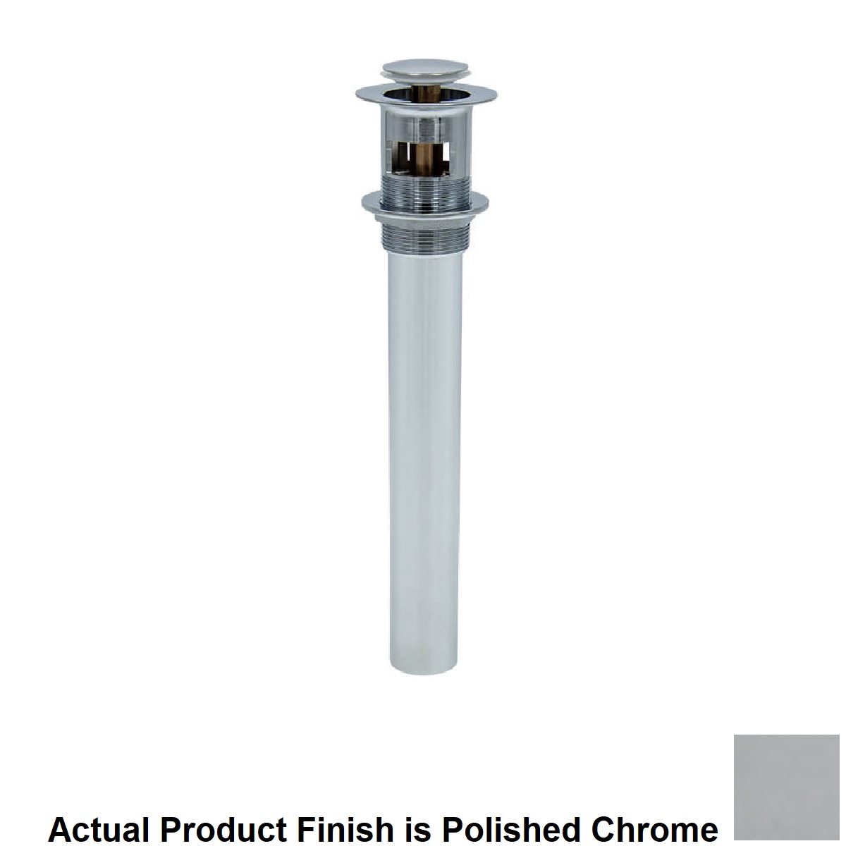 Mountain Plumbing MT741/CPB EZ-CLICK™ Soft Touch Round Bathroom Sink Drain with Overflow in Polished Chrome