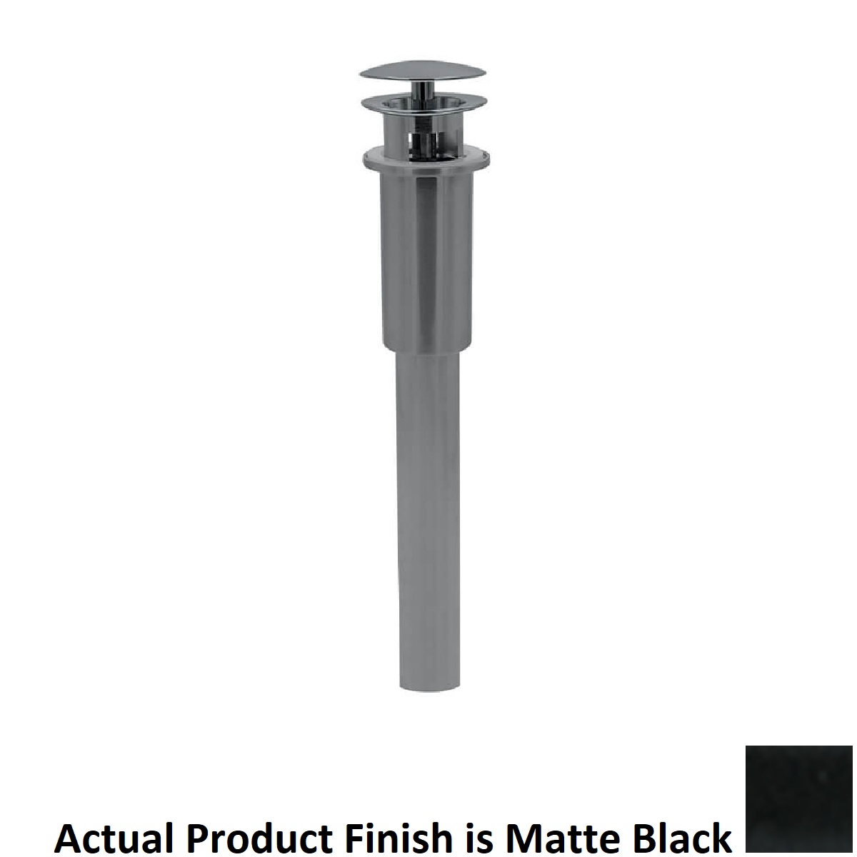 Mountain Plumbing MT744-3/MB Round Bathroom Sink Drain with Overflow and Stationary Dome Style in Matte Black