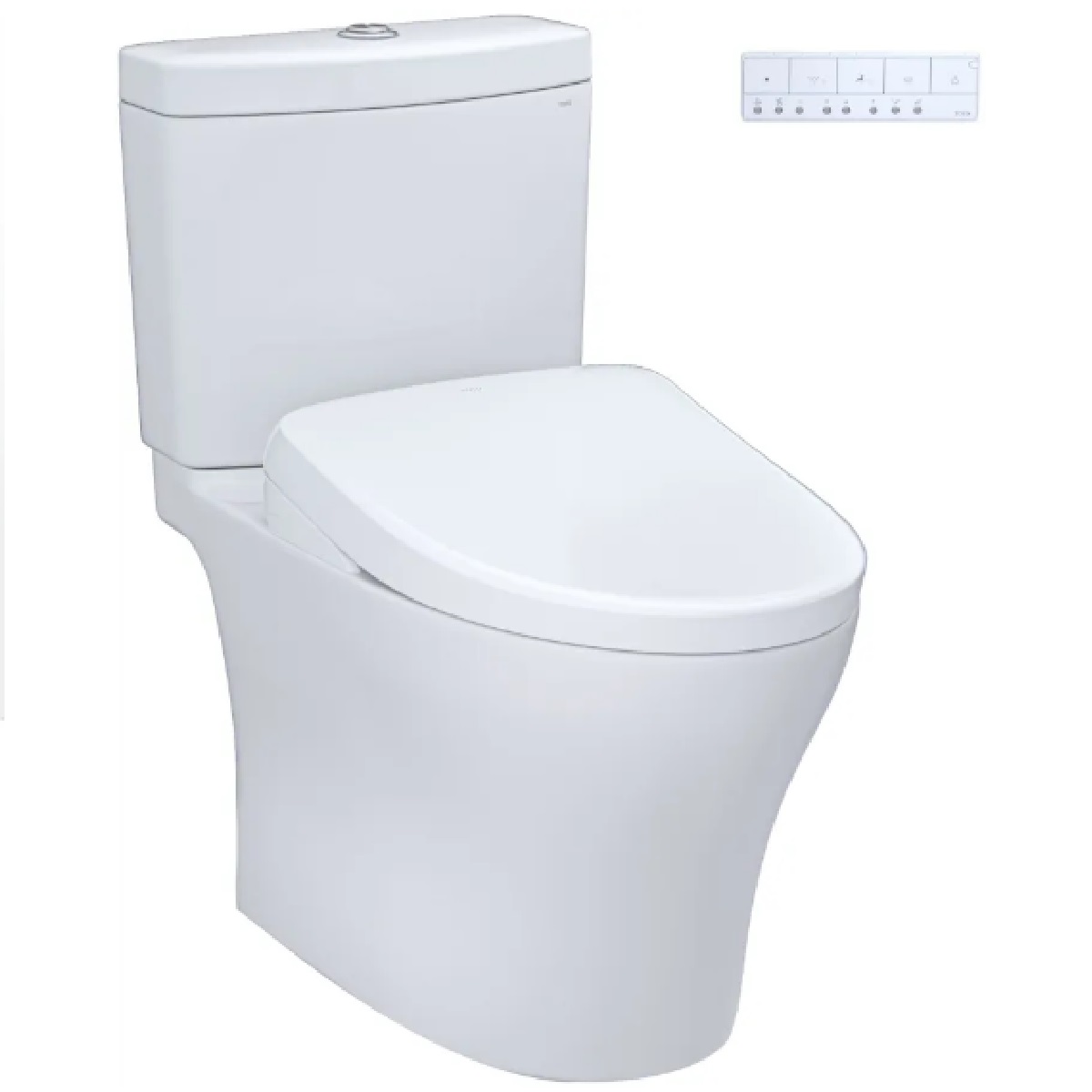 Toto MW4464736CEMFGN#01 Aquia® IV Elongated Washlet+ S7A 0.9/1.28 GPF Dual Flush Two-Piece Toilet with Ewater+ Wand Cleaning in Cotton White