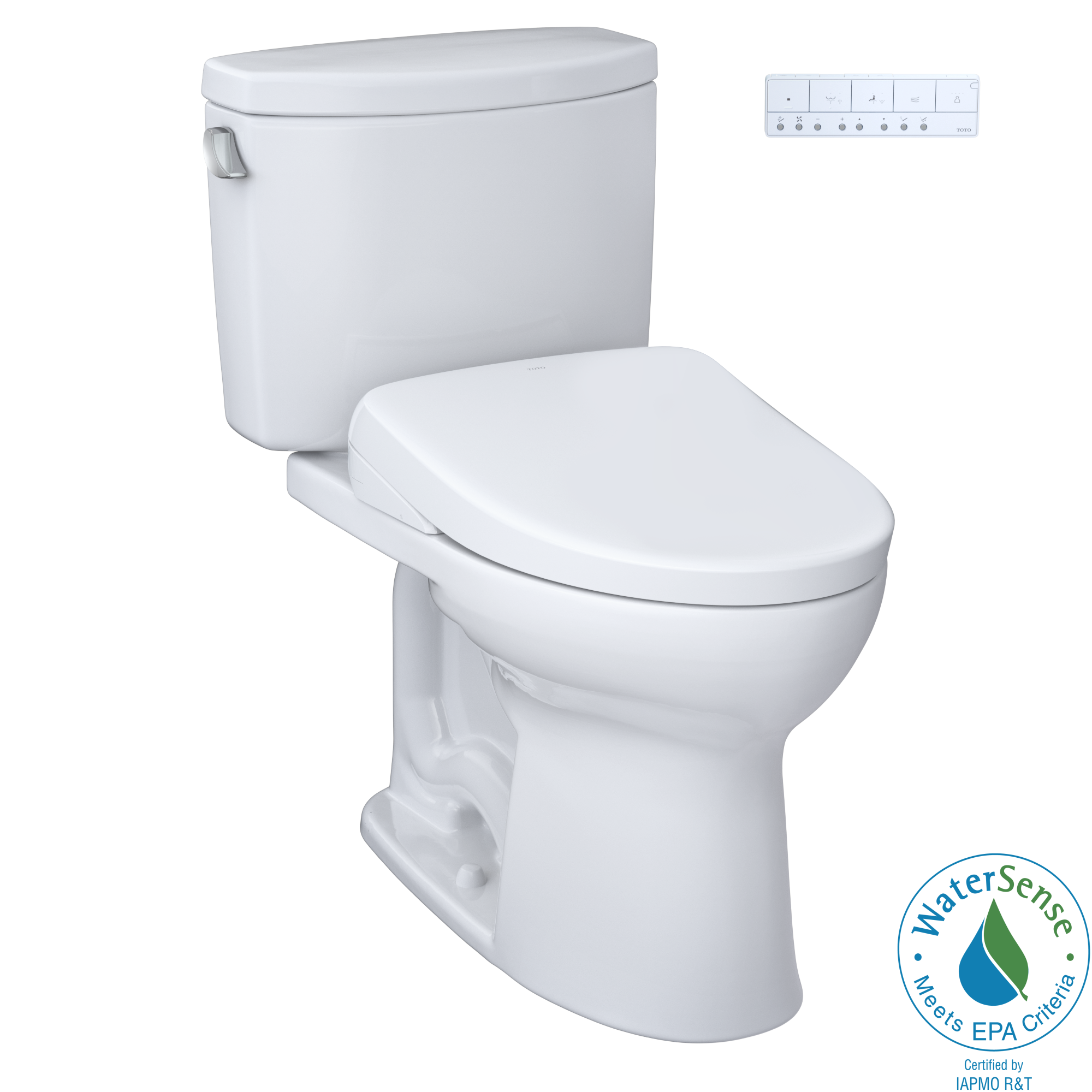 Toto MW4544726CEFG#01 Drake® II Elongated Washlet®+ S7 1.28 GPF Two-Piece Toilet with EWATER+ Contemporary Bidet Seat in Cotton White