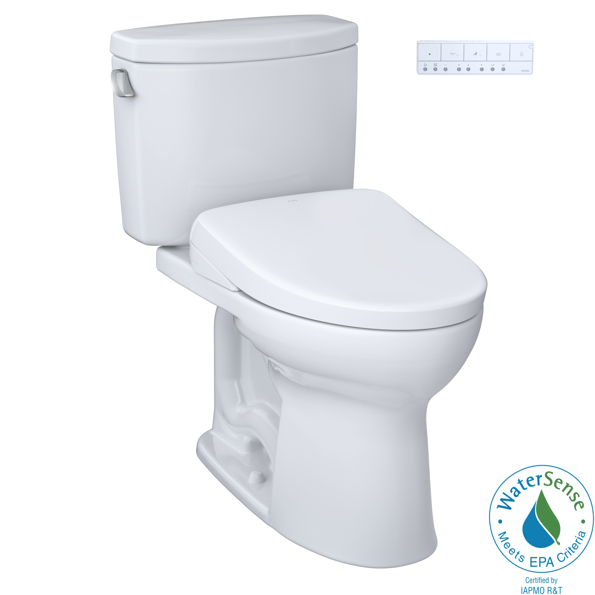 Toto MW4544726CEFGA#01 Drake® II Elongated Washlet®+ S7 1.28 GPF Two-Piece Toilet with EWATER+ Contemporary Auto Flush Bidet Seat in Cotton White 