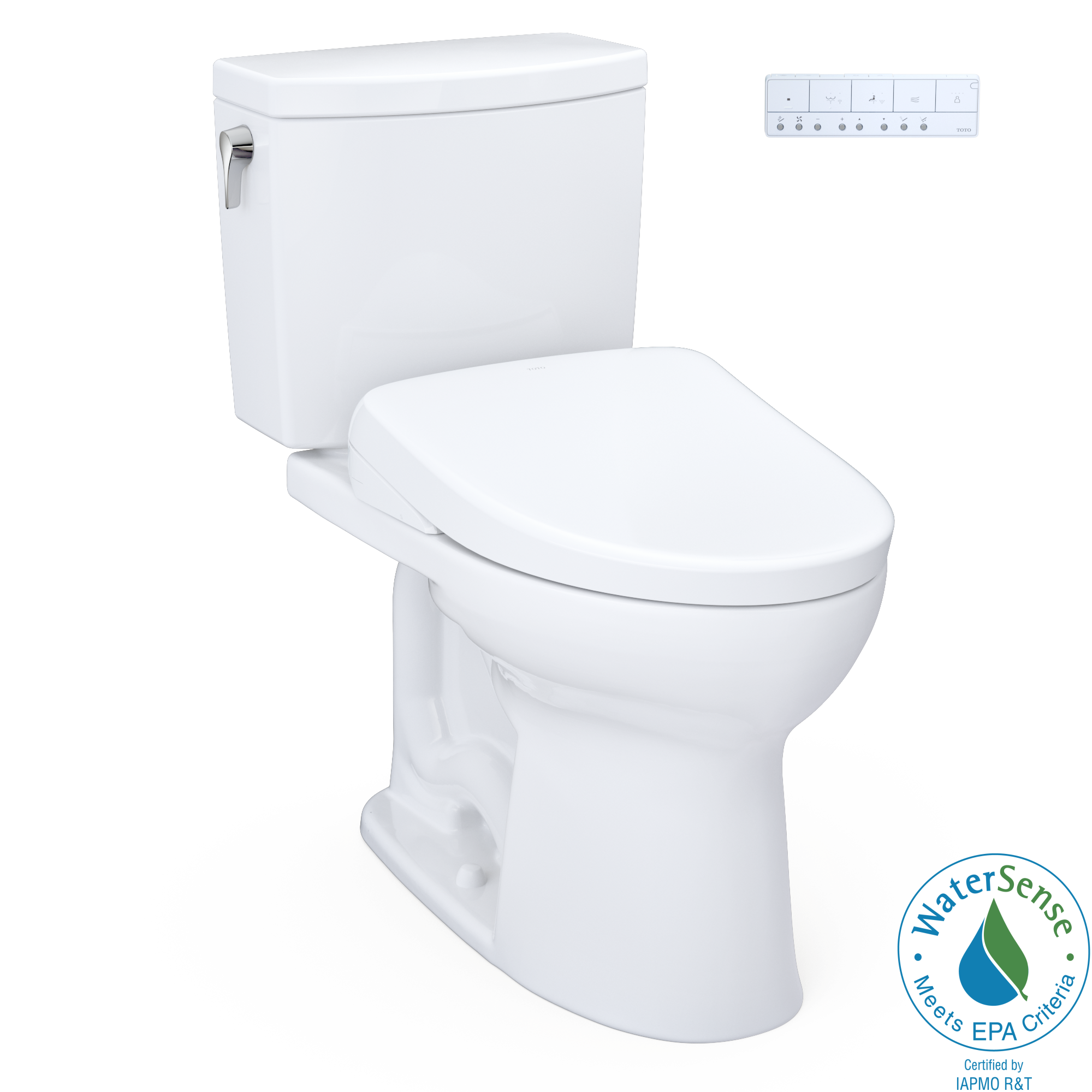 Toto MW4544736CUFG#01 Drake® II WASHLET®+  1G® 1.0 GPF Two-Piece Elongated Toilet and WASHLET®+ S7A Contemporary Bidet Seat in Cotton White