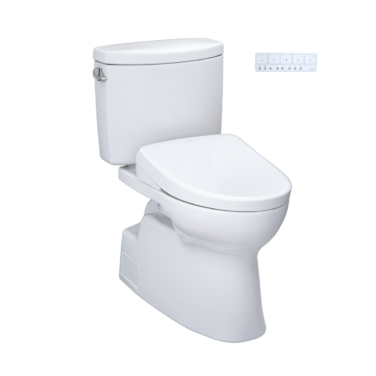 Toto MW4744726CEFGA#01 Elongated Vespin® II Washlet®+ S7 1.28 GPF Two-Piece Toilet with EWATER+ Contemporary Auto Flush Bidet Seat in Cotton White