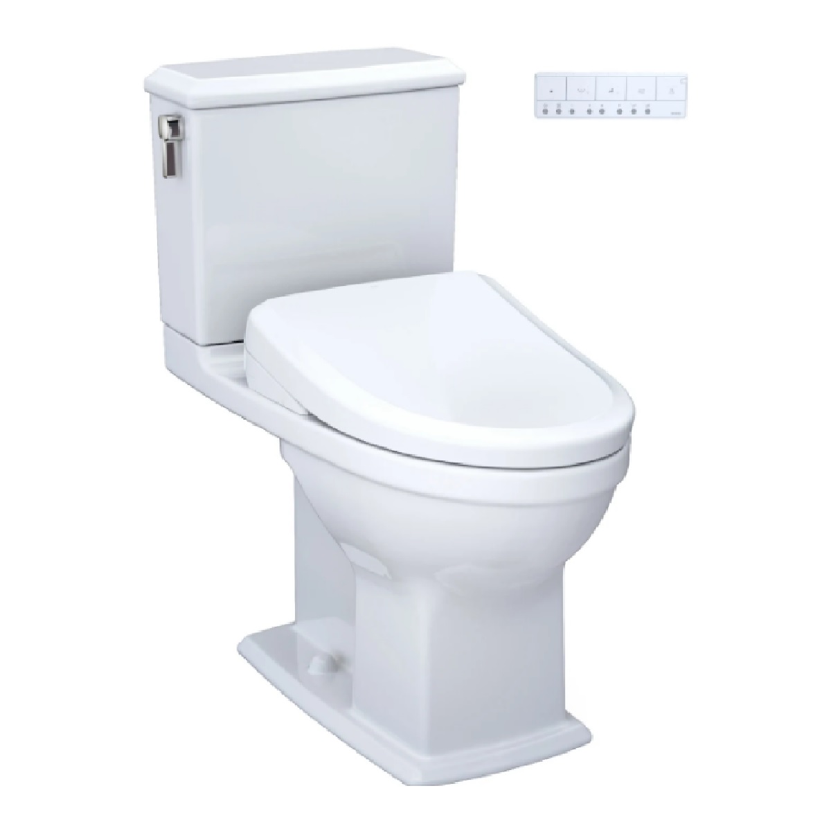 Toto MW4944734CEMFG#01 Connelly® Elongated Washlet+ S7A 0.9/1.28 GPF Floor Mounted Dual Flush Two-Piece Toilet with Ewater+ Wand Cleaning  in Cotton White