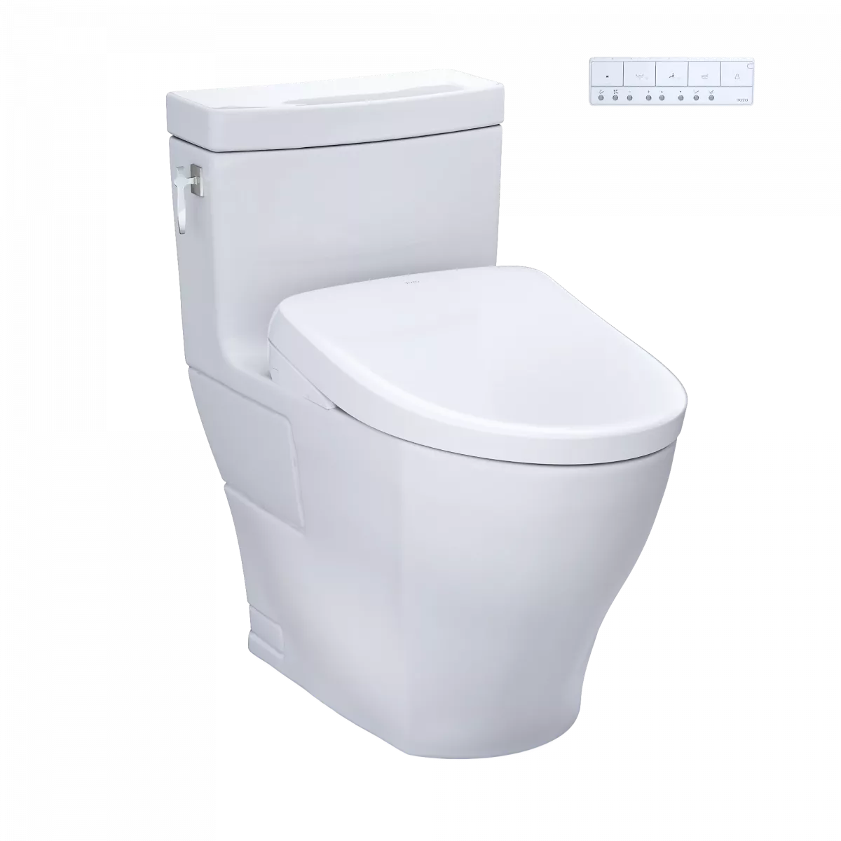 Toto MW6264736CEFGA#01 Aimes® 1.28 GPF Floor Mounted One Piece Elongated Toilet with Washlet+ S7A in Cotton