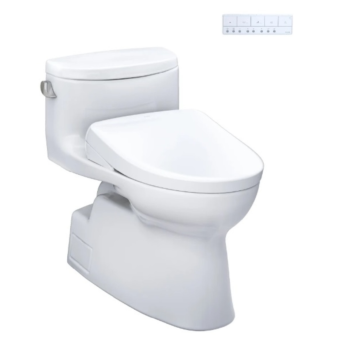 Toto MW6444736CEFG#01 Carolina II 1.28 GPF 28-3/8" Depth One Piece Elongated Toilet and Washlet+ S7A in Cotton 