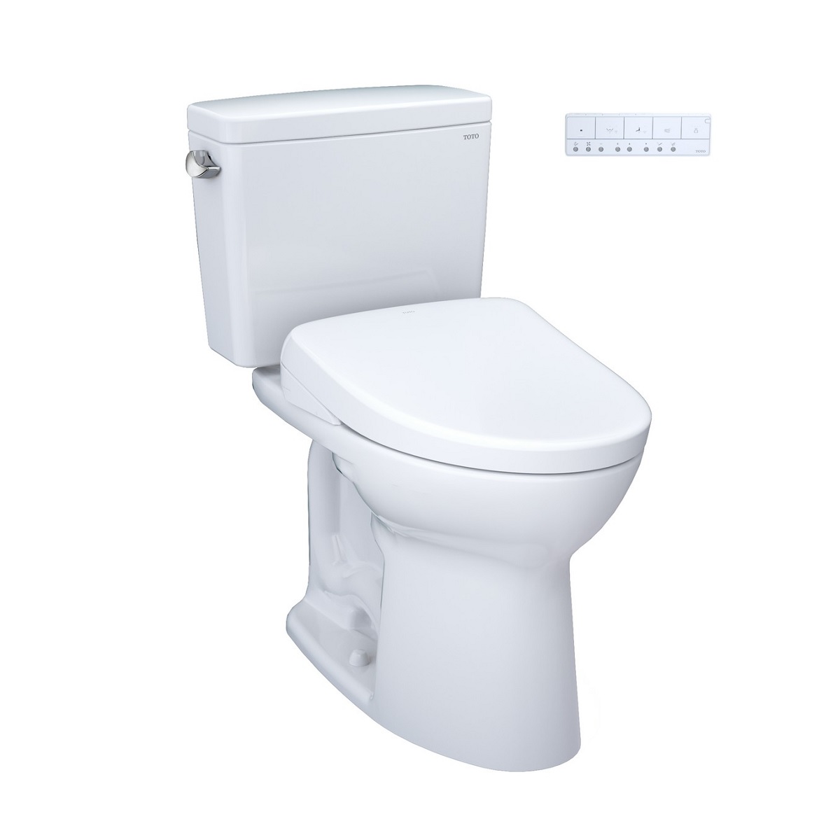 Toto MW7764726CSG#01 Drake® Elongated Washlet®+ S7 1.6 GPF Two-Piece Toilet with EWATER+ Contemporary Bidet Seat in Cotton White