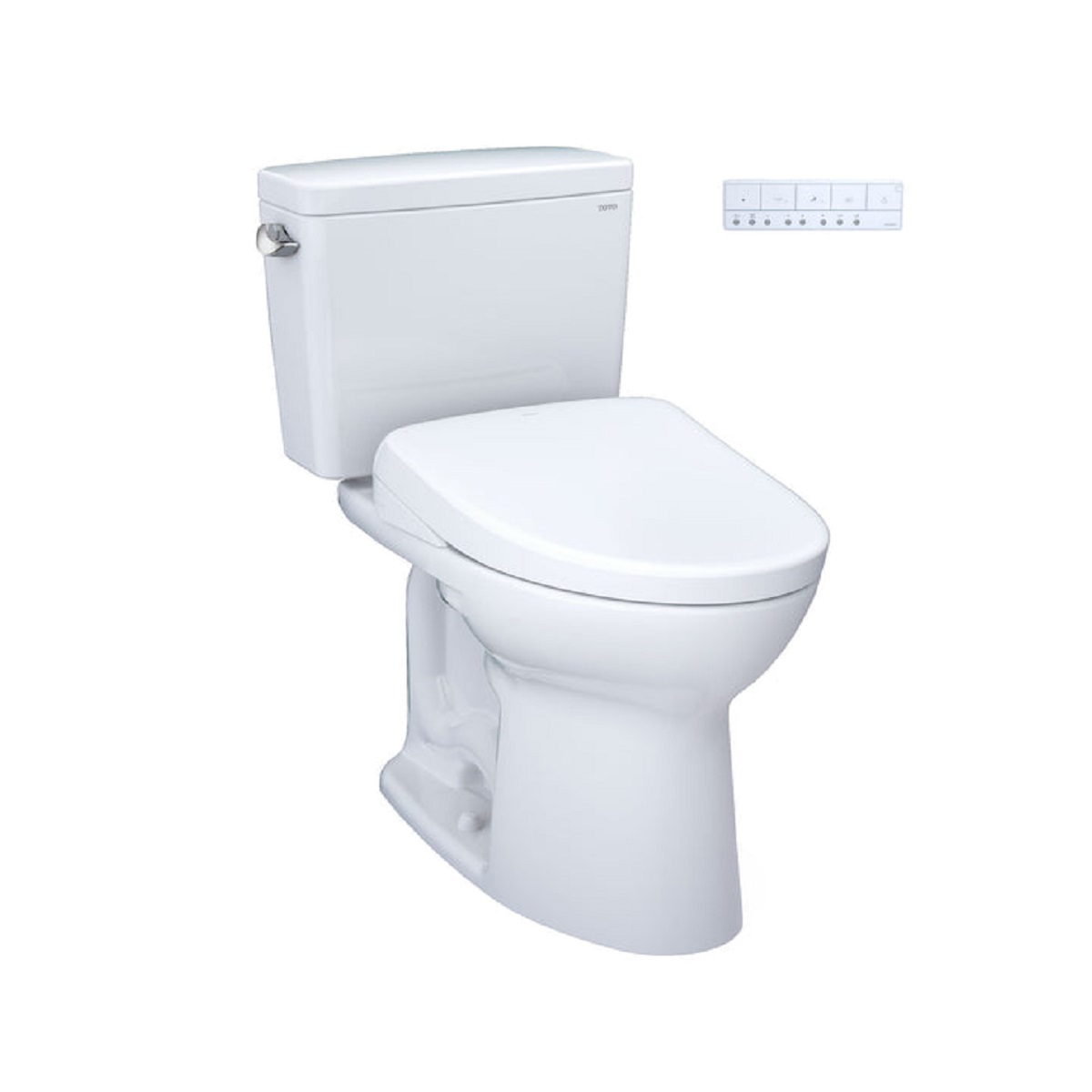 Toto MW7764726CSGA#01 Drake® Elongated Washlet®+ S7 1.6 GPF Two-Piece Toilet with EWATER+ Contemporary Auto Flush Bidet Seat in Cotton White