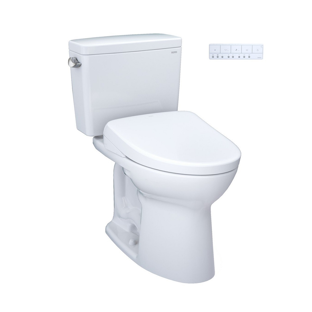 Toto MW7764736CEFG.10#01 Drake® Elongated Washlet®+ S7A 1.28 GPF 10" Rough-In Two-Piece Toilet with EWATER+ Contemporary Bidet Seat in Cotton White