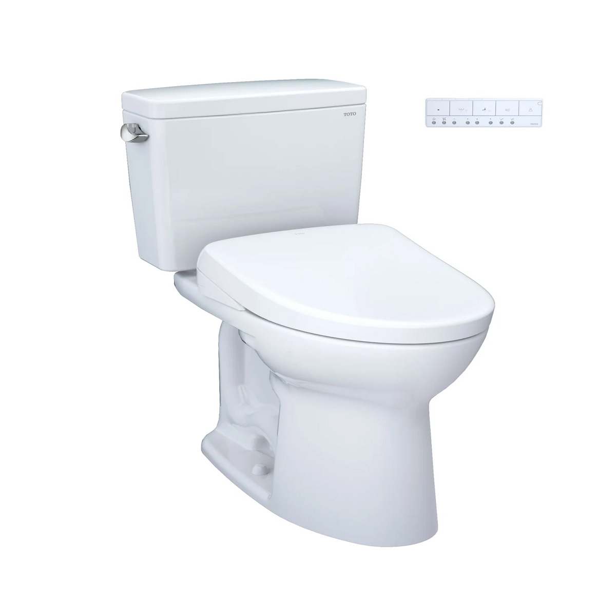 Toto MW7764736CEG#01 Drake® WASHLET®+ 1.28 GPF Two-Piece Elongated  Toilet with S7A Contemporary Bidet Seat in Cotton White