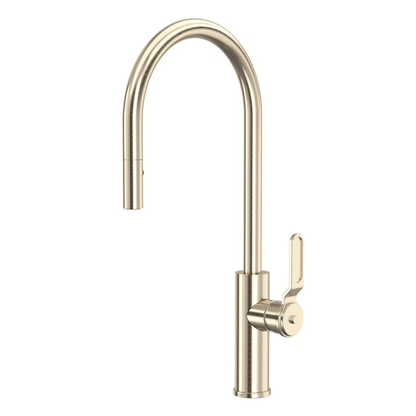 Rohl MB7956LMSTN Graceline® 1.8 GPM Deck Mounted Pull-Down Kitchen Faucet with U-Spout in Satin Nickel