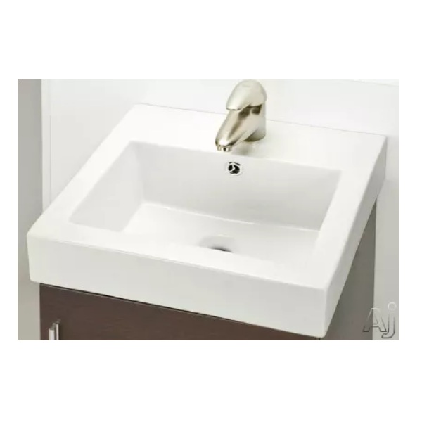 Empire NC18W1 New City 16-1/2" W X 7-9/10" D X 17-9/10" L Over Counter Singel Bowl Ceramic Sink with Drain Hole in White