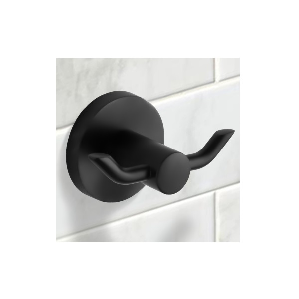 Nameeks NCB50 General Hotel Classic Hotel Double Robe Hook in Matte Black