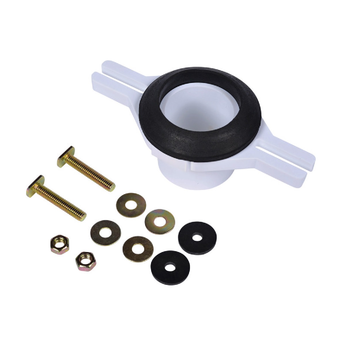 Oatey 43543 2" PVC Horizontal Adjustable Spigot Urinal Flange Kit in White