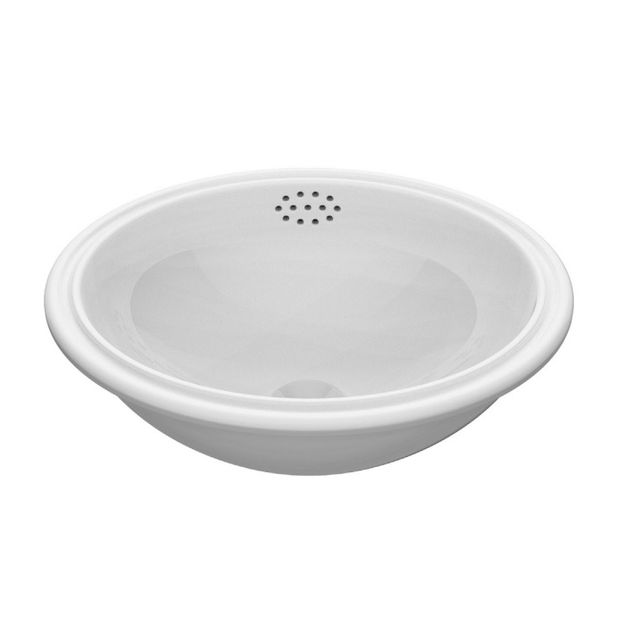 Davinci PAN-UML-1512-C-W Pantoufle 15" L X 12" W Porcelain Under Mount Wash Basin with Center Drain Placement in White (Drain Sold Separately)