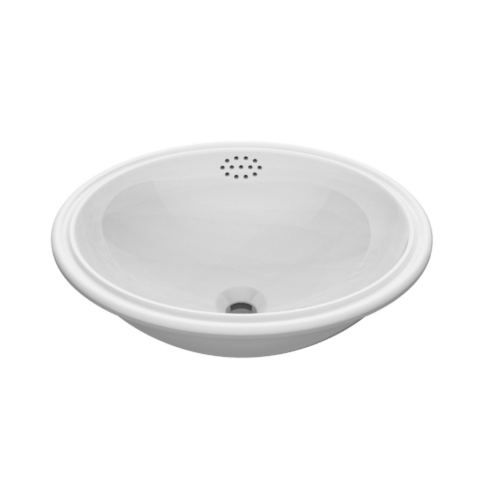 Davinci PAN-UML-1714-CW Pantoufle 17" L X 14" W Porcelain Under Mount Wash Basin with Center Drain Placement in White (Drain Sold Separately)