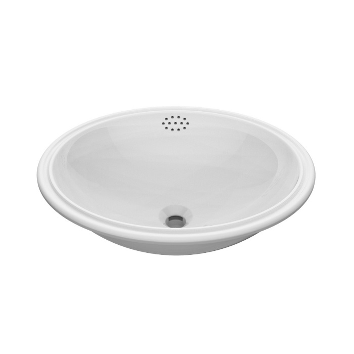 Davinci PAN-UML-1915-C-W Pantoufle 19" L X 15" W Porcelain Under Mount Wash Basin with Center Drain Placement in White (Drain Sold Separately)