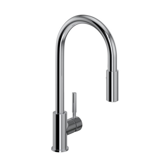 Rohl R7520APC Lux™ 1.8 GPM Deck Mounted Side Lever Handle Stainless Steel Pull Down Dual Function Kitchen Sink Faucet in Polished Chrome