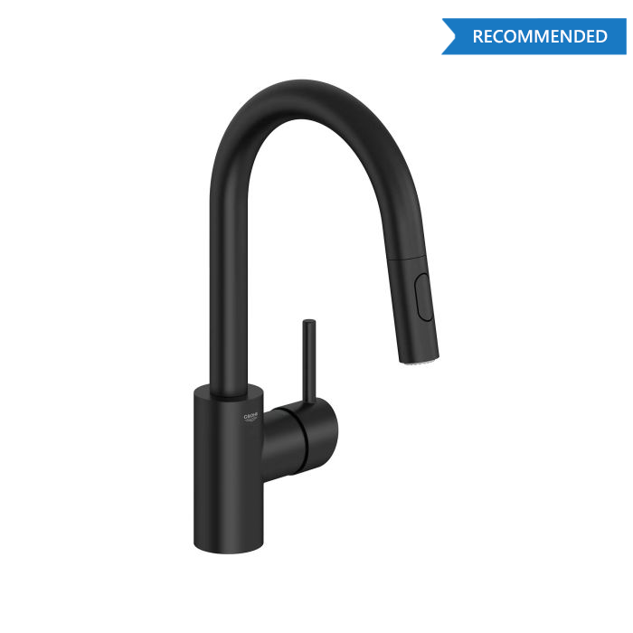Grohe 314792431 Concetto™ 1.75 GPM Deck Mounted Single Handle Dual Function Pull Down Bar Faucet in Matte Black