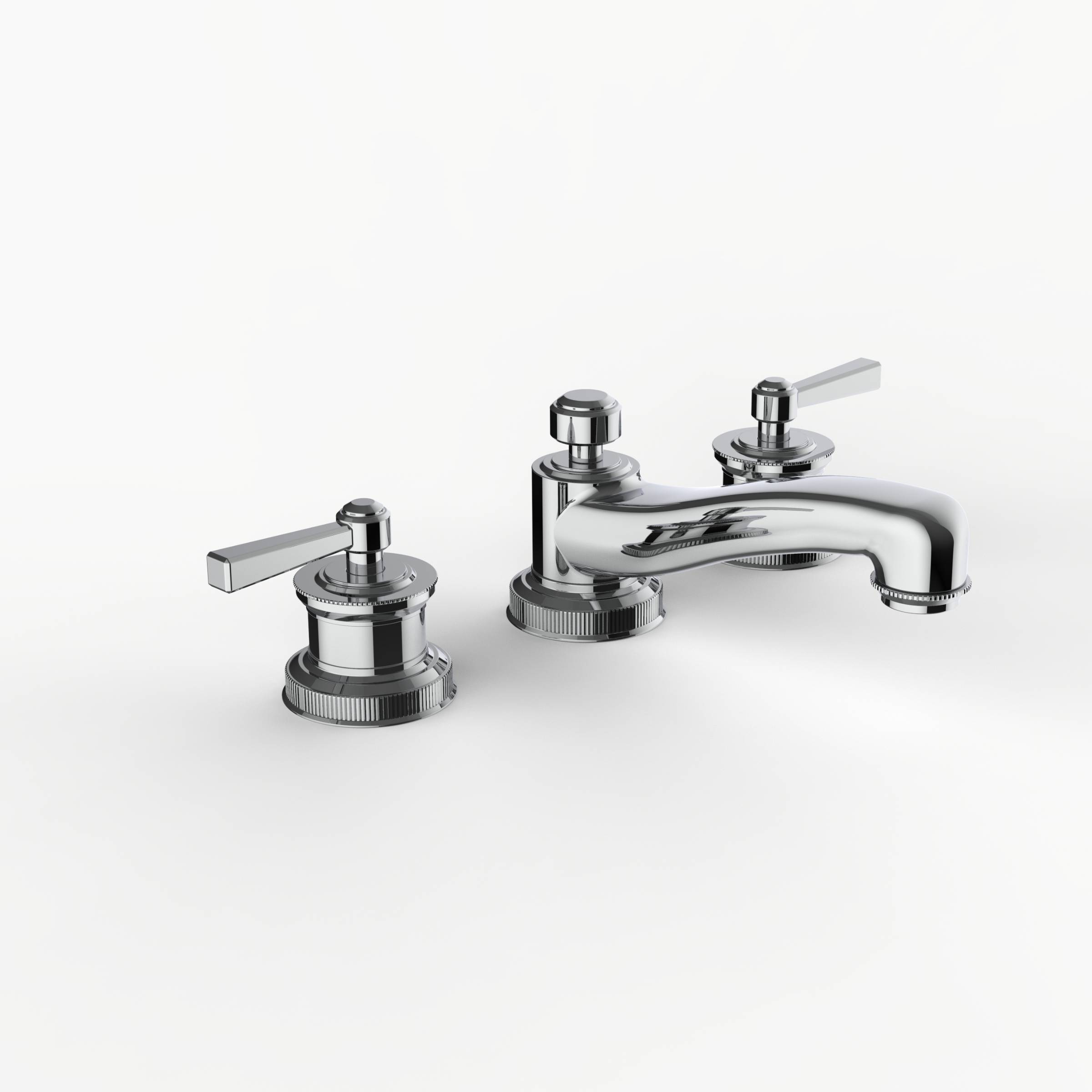 Davinci RET-VIN-100-PC Retro Deck Mounted, Three Hole Lavatory Faucet with Low Profile Traditional Spout with Lever Handles with Pop Up Drain in Polished Chrome