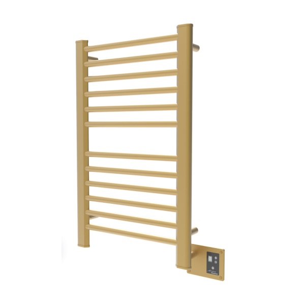 Amba S2133SB Sirio Model S2133 12 Bar Hardwired Towel Warmer in Satin Brass