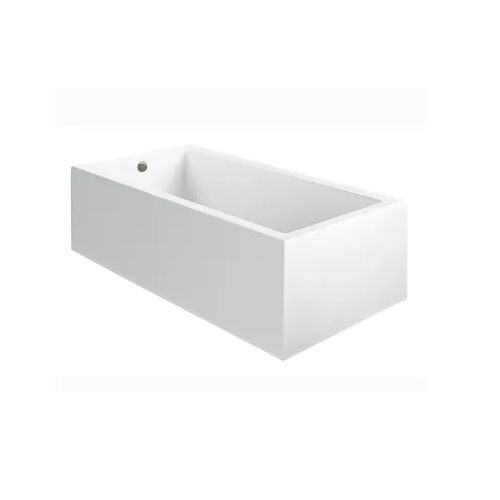 MTI S91-WH-DI Andrea 1 Designer 72" Drop In Acrylic Soaking Tub with Reversible Drain Placement and Overflow in White