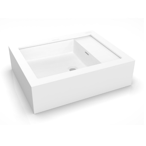 Davinci SR25207CSRCY0S4SMW SRG Series Counter Top Single Washbasin 25" L X 20" W X 7" H Solid Surface in Matte White