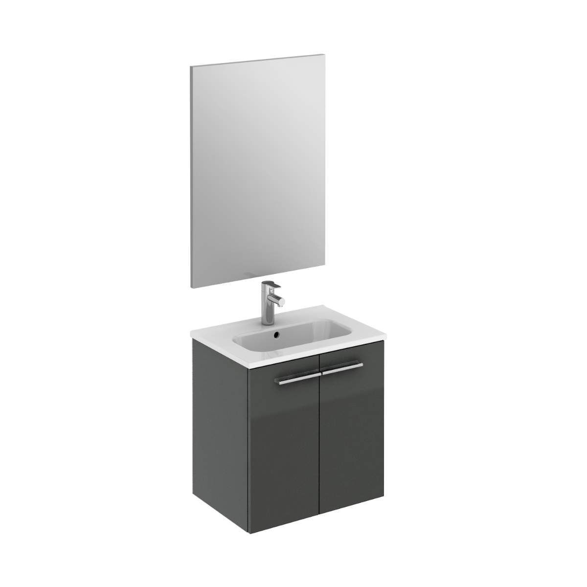 Emory and Bond EB553220GR Star Series Wall Mount Vanity 20" x 14" 2 Doors in Dark Gray (Base, Mirror, & Bath Included)