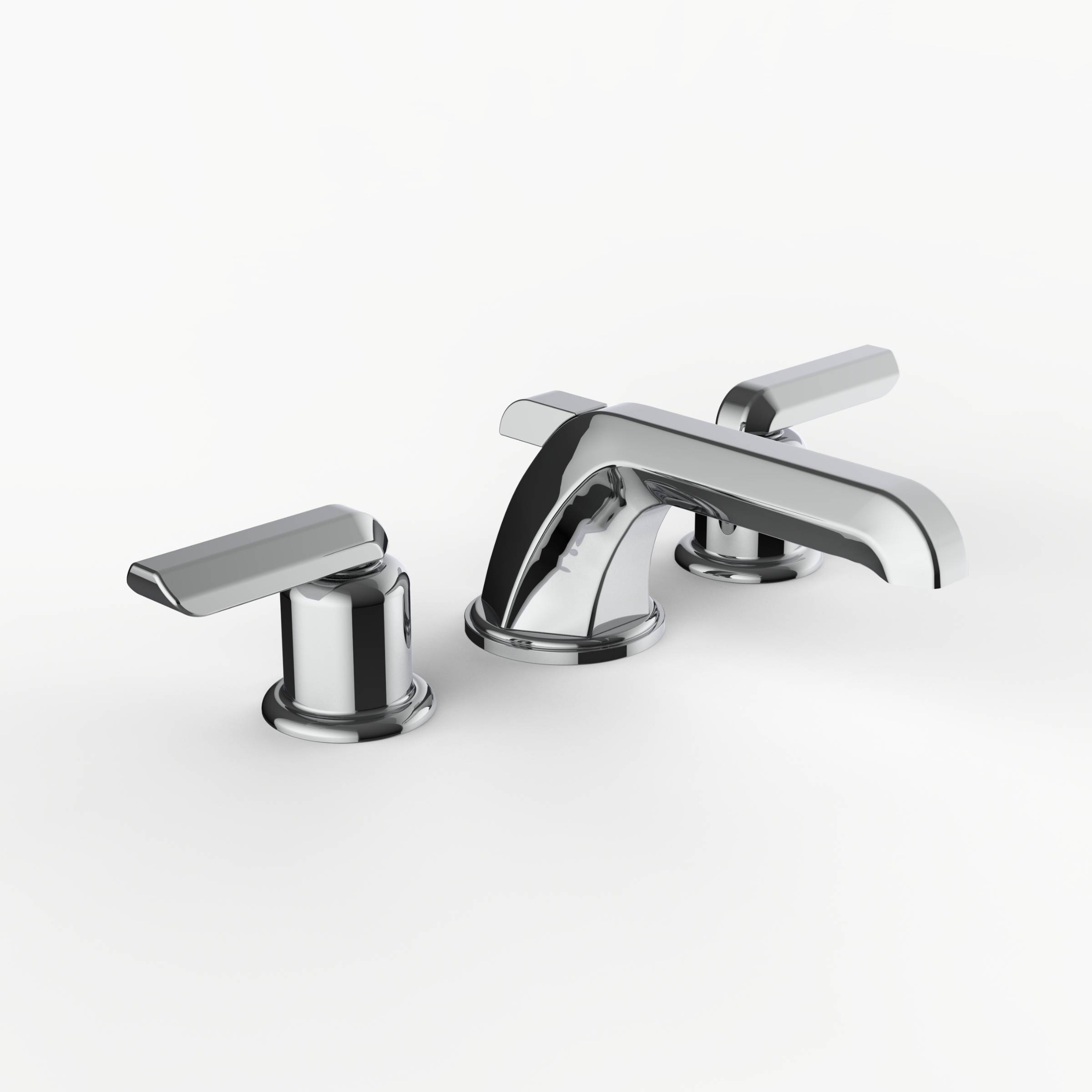 Davinci STR-STR-100-PC Streamline Deck Mounted Three Hole Lavatory Faucet with Low Profile Spout with Lever Handles in Polished Chrome