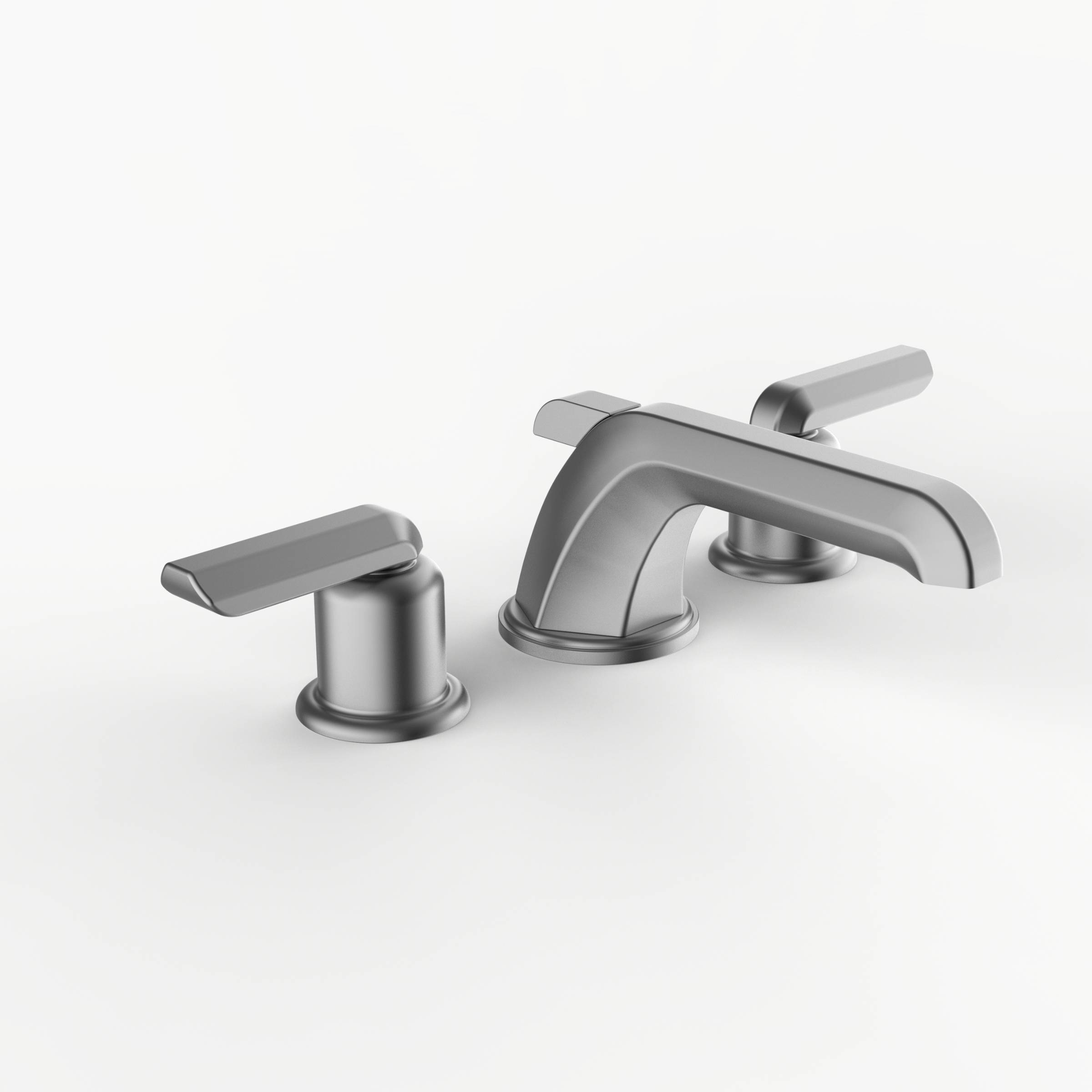 Davinci STR-STR-100-SN Streamline Deck Mounted Three Hole Lavatory Faucet with Low Profile Spout with Lever Handles in Satin Nickel 