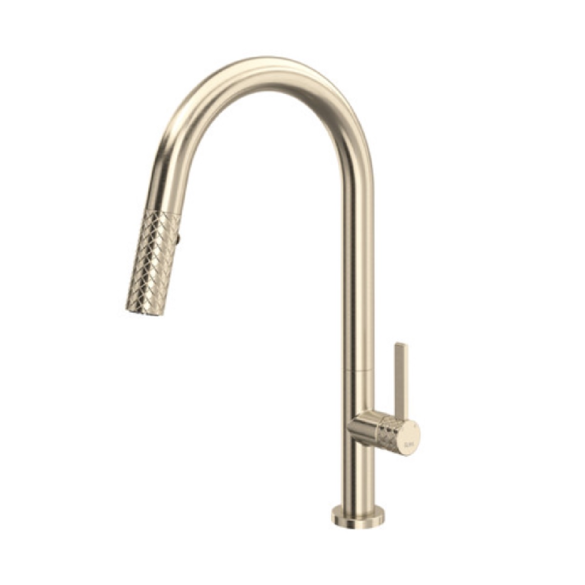 Rohl TE55D1LMSTN Tenerife 1.75 GPM Single Hole Pull Down Kitchen Sink Faucet with C-Spout in Satin Nickel