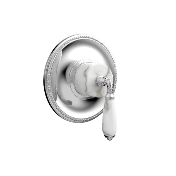 Phylrich TH338B/026 TH338B_026 - Valencia 3/4 Inch Thermostat White Marble Lever Handles