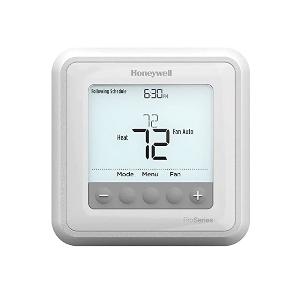 Honeywell TH6210U2001/U T6 Pro Programmable Thermostat, 2 Heat / 1 Cool Heat Pump Or 1 Heat / 1 Cool Conventional in White