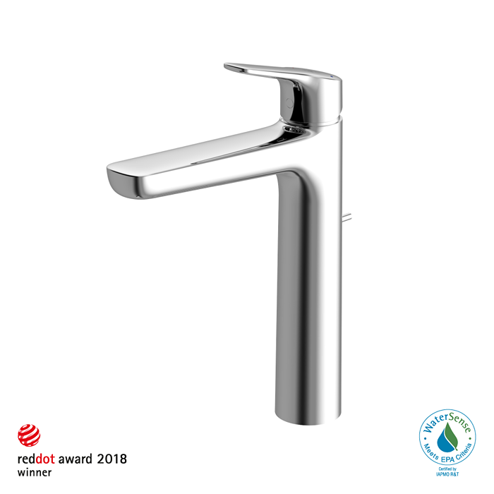 Toto TLG03305U#CP GS Series 1.2 GPM Single Handle Bathroom Faucet for Vessel Sink with COMFORT GLIDE Technology and Drain Assembly in Polished Chrome