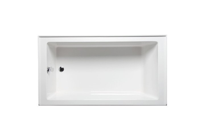 Americh TO6030ADATL-WH Turo ADA 60 Inch x 30 Inch Rectangular Alcove Left Hand Soaker Bathtub with an Integral Apron and Molded Tile Flange, White