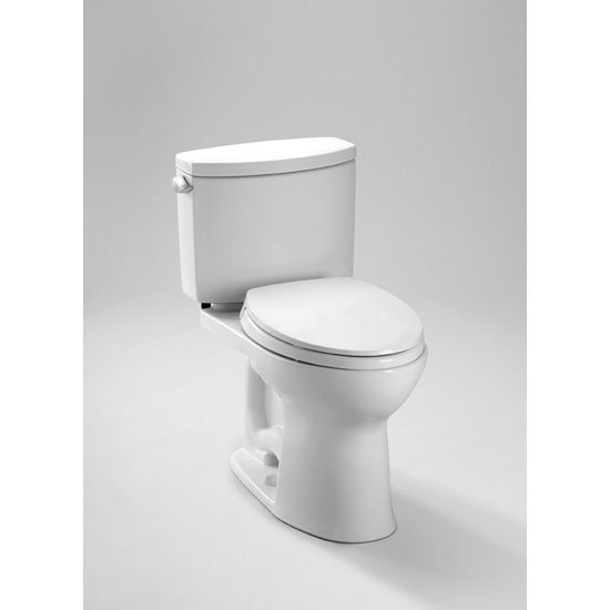 Toto CST454CEFG#01 Drake II Two-Piece Elongated 1.28 GPF Universal Height Toilet with CEFIONTECT in Cotton White